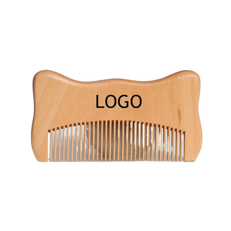 Beard Comb Manufacturer - Custom Logo Cartoon Shape Pocket Handmade Pear Wood