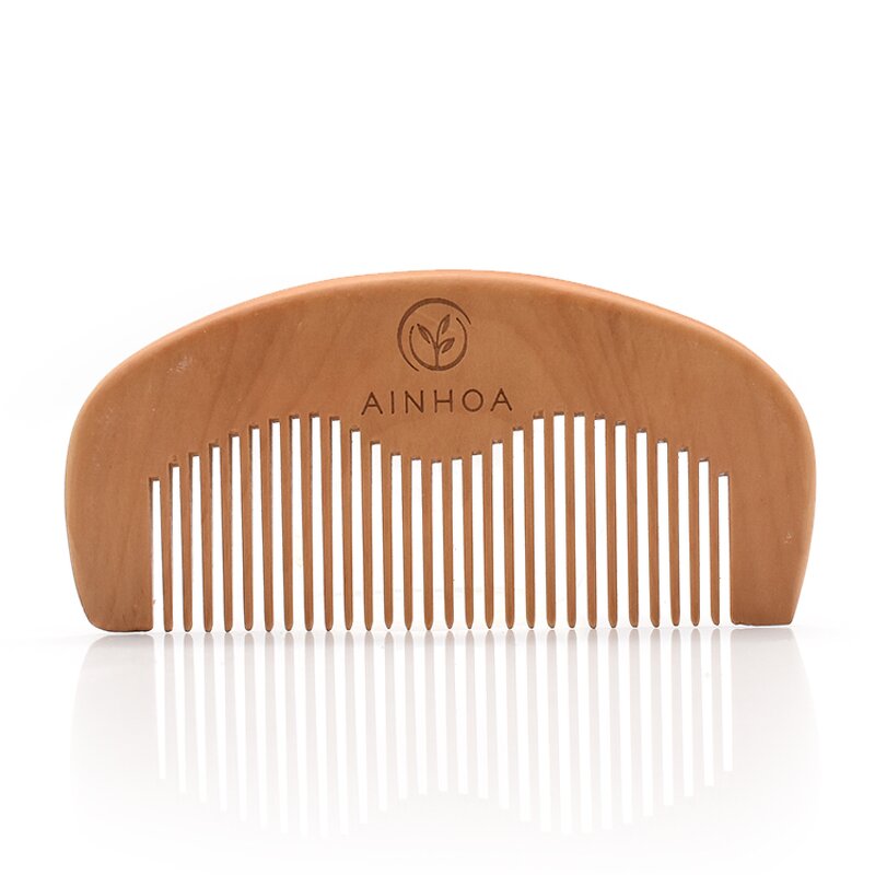Bathroom Comb Manufacturer - Private Label Pocket Size Hair Natural Peach Wood Beard