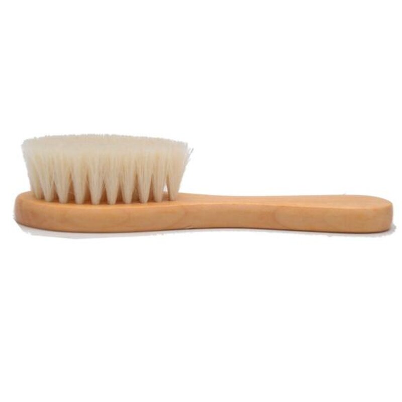 Cleaning Brush Manufacturer - Wholesale Custom logo Wooden Wool Goat Hair Bath Baby Hair Brush