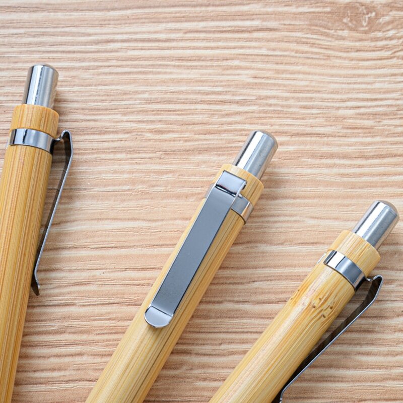 Pen Manufacturer - Wholesale Custom Logo Promotional Gifts Ink 1mm Sustainable Eco-Friendly Bamboo Retractable Ballpoint