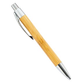 Pen Manufacturer - Laser Engraving Logo Bamboo Retractable Ballpoint Black Ink Refills for Promotional Gift