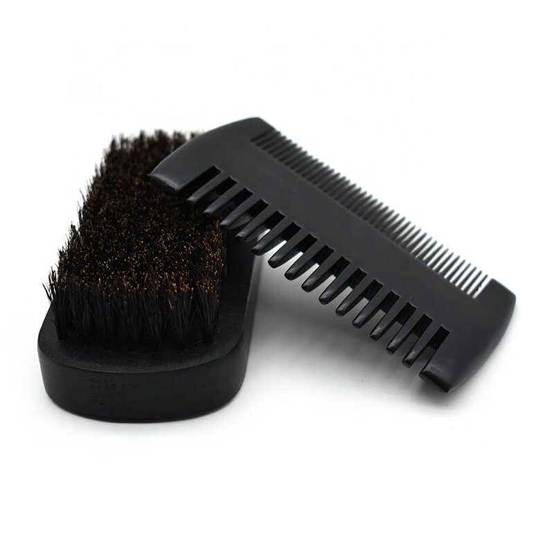 Beard Care Kit Manufacturer - Custom Black Wood Hair Wide Tooth Lice Comb Beard Brush and Comb Sets