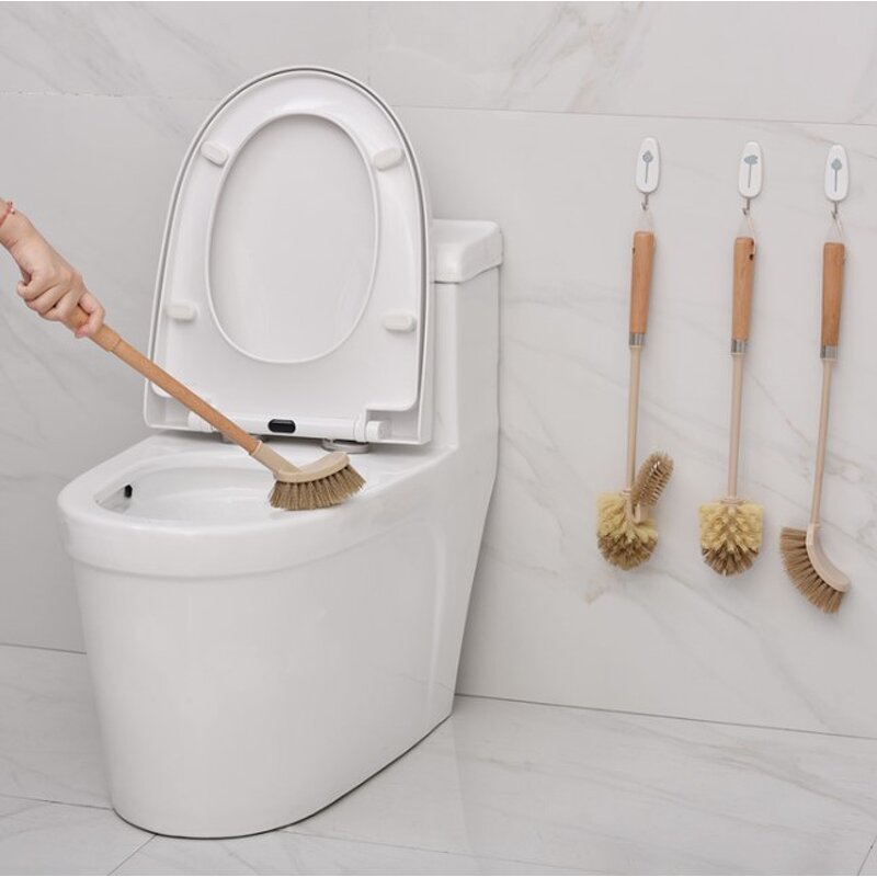 Toilet Brush Manufacturer - Natural Eco Friendly Coconut Fiber Beech Long Handle Cleaning