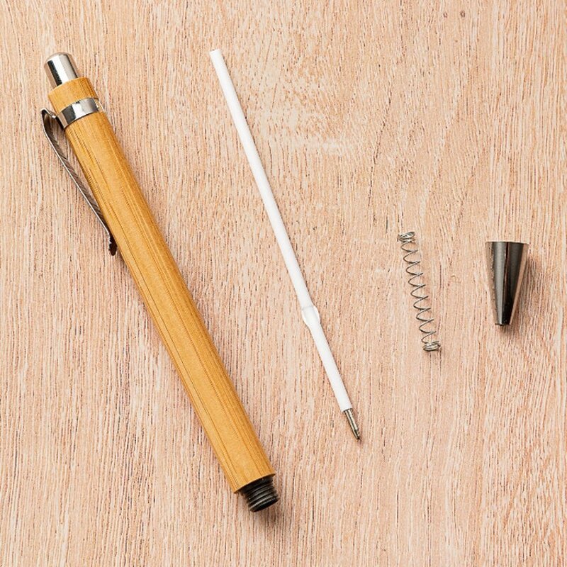 Pen Manufacturer - Wholesale Custom Logo Promotional Gifts Ink 1mm Sustainable Eco-Friendly Bamboo Retractable Ballpoint