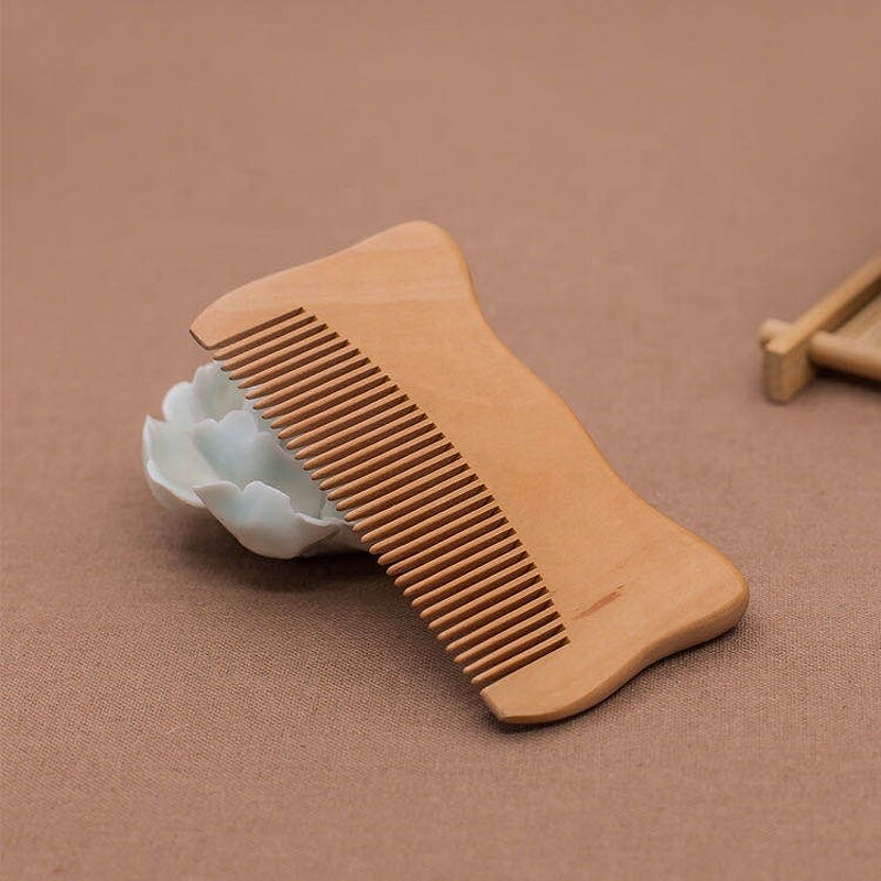 Beard Comb Manufacturer - Custom Logo Cartoon Shape Pocket Handmade Pear Wood