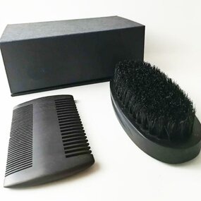 Beard Grooming Kit Manufacturer - Custom Logo Men Beard Care Set Wooden Comb Boar Bristle for Travel