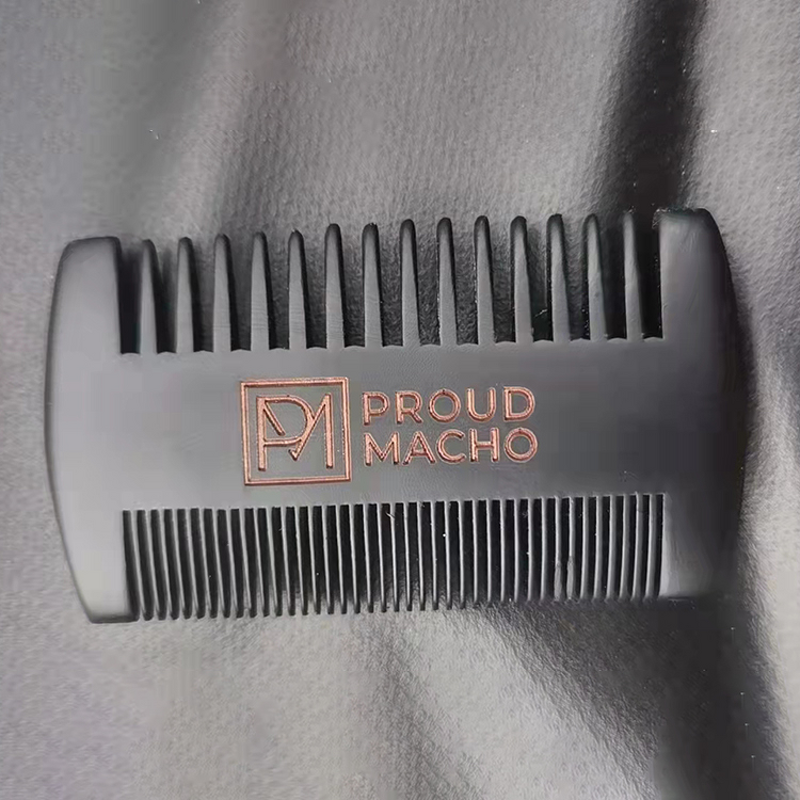 Comb Manufacturer - Custom Logo Handmade Double Wide Tooth Pocket Black Peach Wooden for Bathroom
