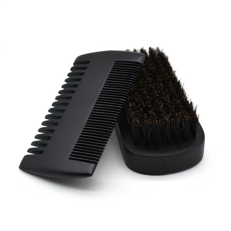 Beard Care Kit Manufacturer - Custom Black Wood Hair Wide Tooth Lice Comb Beard Brush and Comb Sets