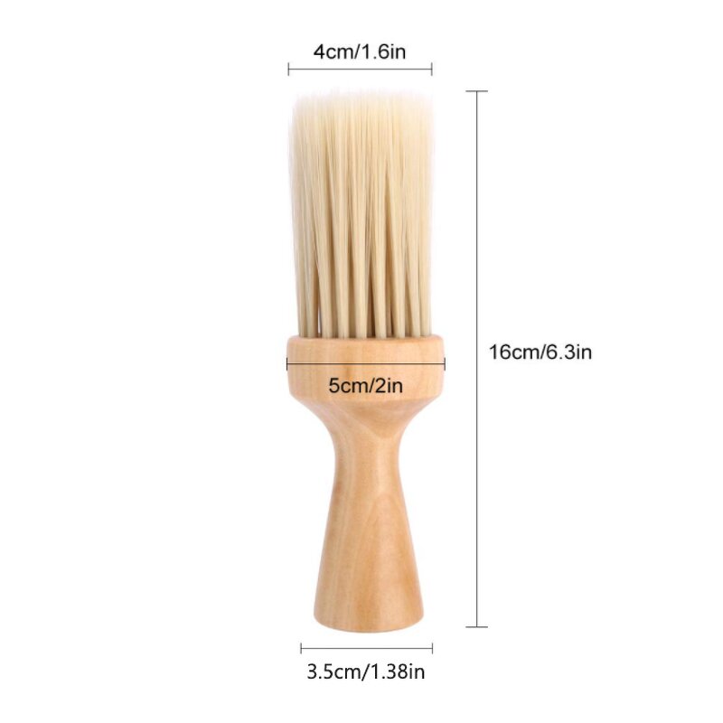 Neck Duster Manufacturer - Soft Bristles Barber Custom LOGO Wooden Handle Cleaning Brush for Salon