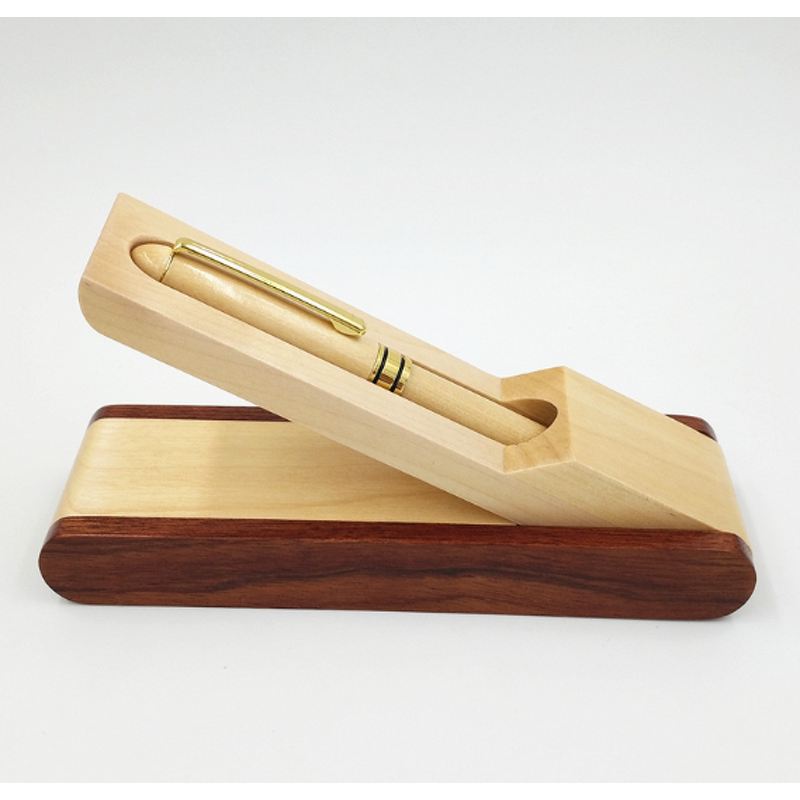 Pen Manufacturer - Wooden Fine Fountain with Display Case Ink Pen Gift Set with Wood Single Pen Holder