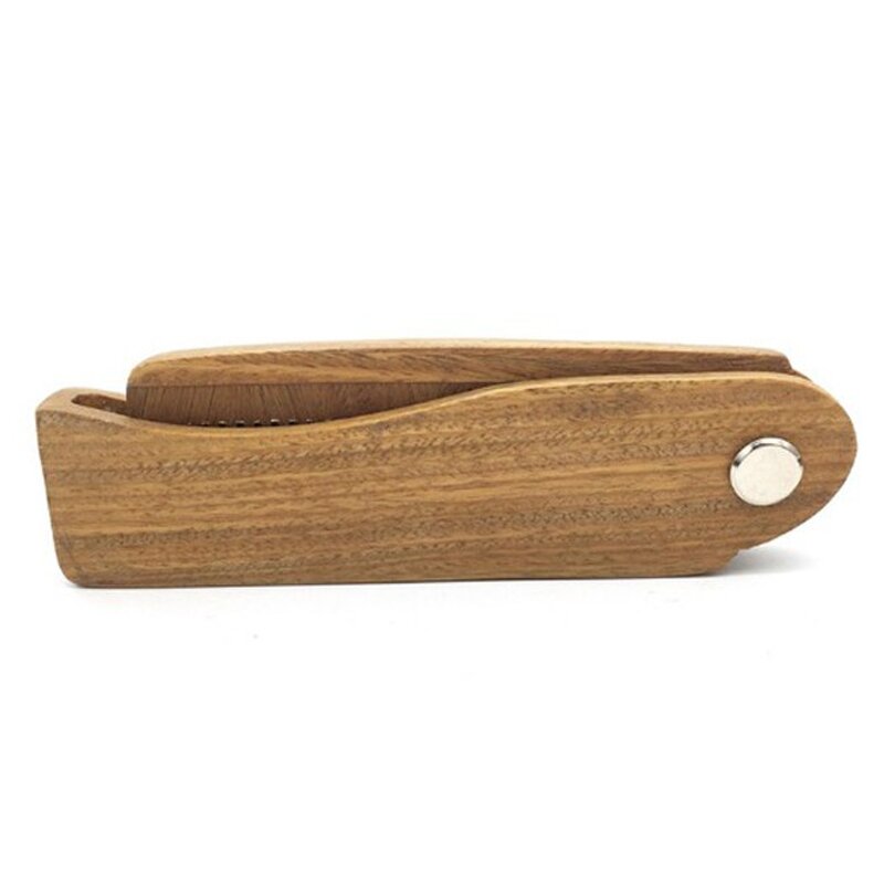 Beard Comb Manufacturer - Custom logo Wooden Sandalwood Folding