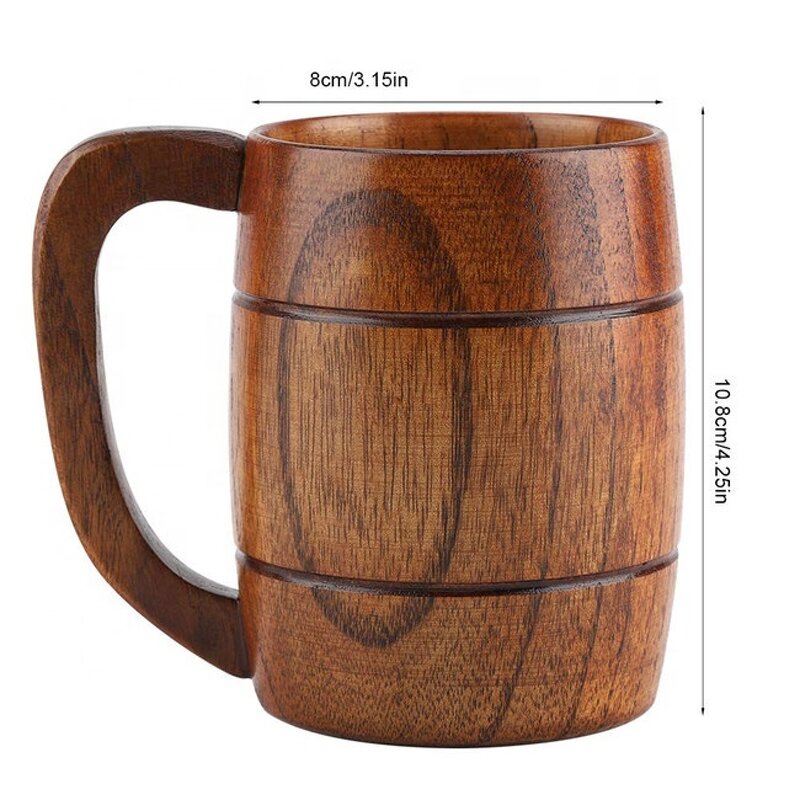 Beer Mug Manufacturer - Hot Sale Handmade Wooden Rustic Natural Coffee Cup with Brown
