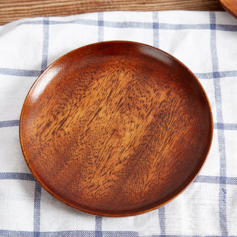 Fruit Plate Manufacturer - Japanese Style Natural Wooden Round Pizza Plate With Eco Friendly