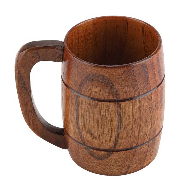 Beer Mug Manufacturer - Hot Sale Handmade Wooden Rustic Natural Coffee Cup with Brown