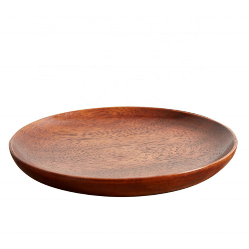 Fruit Plate Manufacturer - Japanese Style Natural Wooden Round Pizza Plate With Eco Friendly