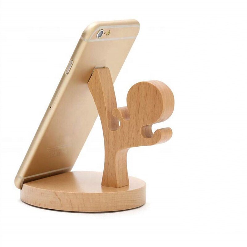 Cellphone Stand Manufacturer - Hot Sale Bamboo Wooden Crafts Desktop Cute Cell Phone Stand