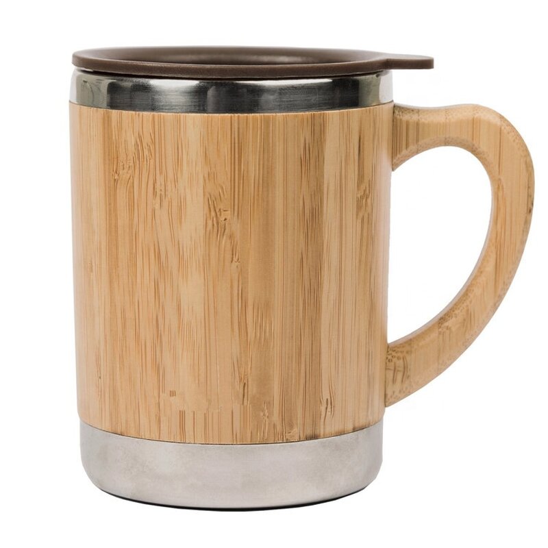 Coffee Mug Manufacturer - Wholesale Custom Stainless Steel Bamboo Natural Wooden Tea Cup with Lid