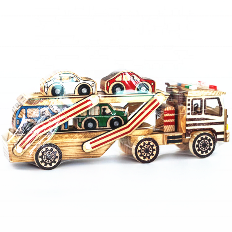 Wooden Crafts Manufacturer - Factory Direct Selling Color Flatbed Truck for Home Decoration