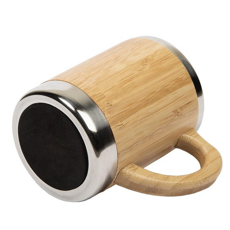 Coffee Mug Manufacturer - Wholesale Custom Stainless Steel Bamboo Natural Wooden Tea Cup with Lid