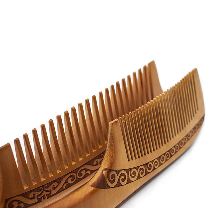 Beard Comb Manufacturer - Hot Sale Natural Handmade Peach Wooden Cheap Hair with Fine Tooth