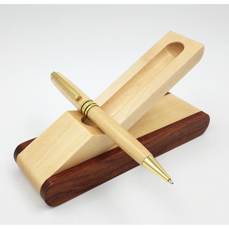 Pen Manufacturer - Wooden Fine Fountain with Display Case Ink Pen Gift Set with Wood Single Pen Holder