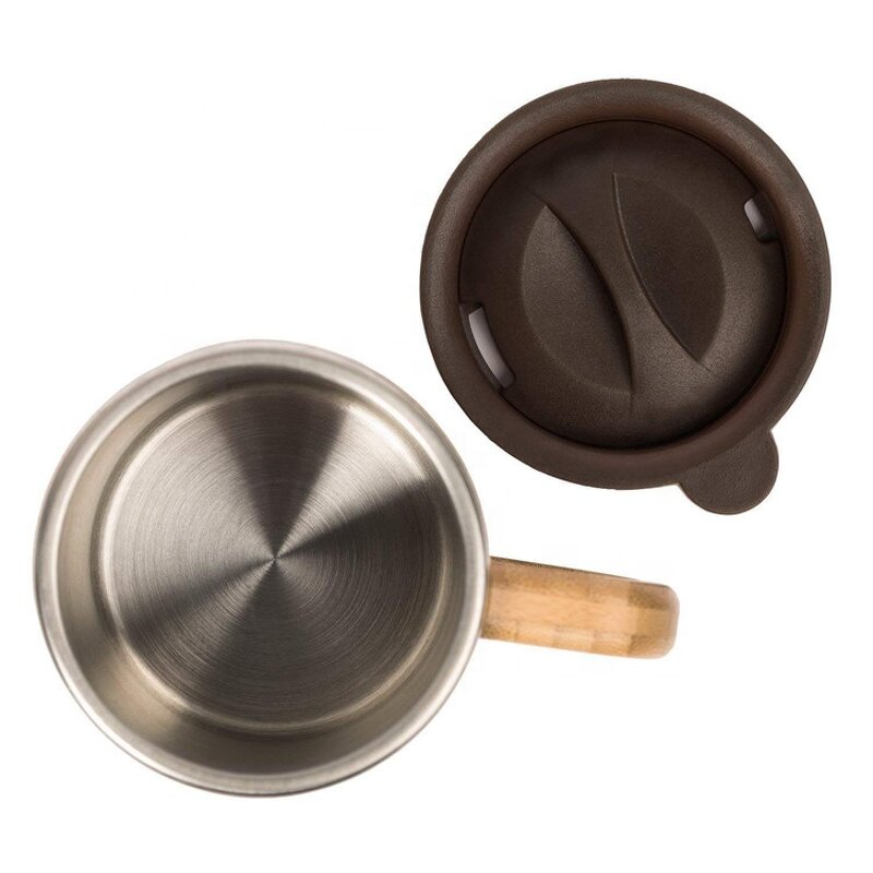 Coffee Mug Manufacturer - Wholesale Custom Stainless Steel Bamboo Natural Wooden Tea Cup with Lid