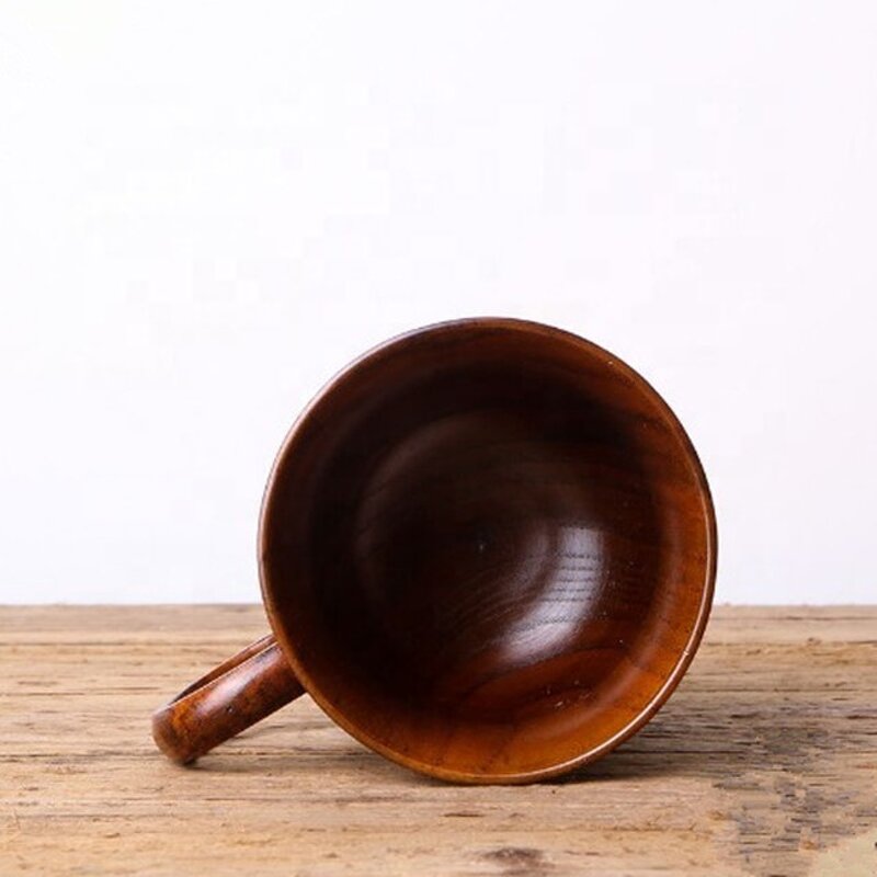 Beer Mug Manufacturer - Solid Jujube Wooden Coffee Wood Cup Handmade Tea Cup With Handle