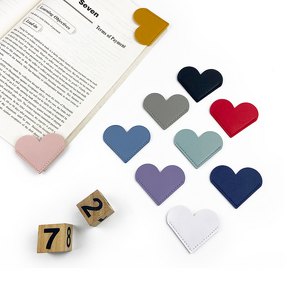 Bookmark Manufacturer - Wholesale Custom Cute Corner Page Book Accessories Leather Heart for Promotional Gift