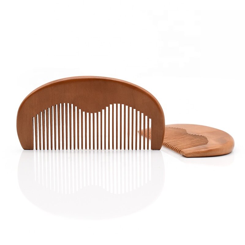 Bathroom Comb Manufacturer - Private Label Pocket Size Hair Natural Peach Wood Beard