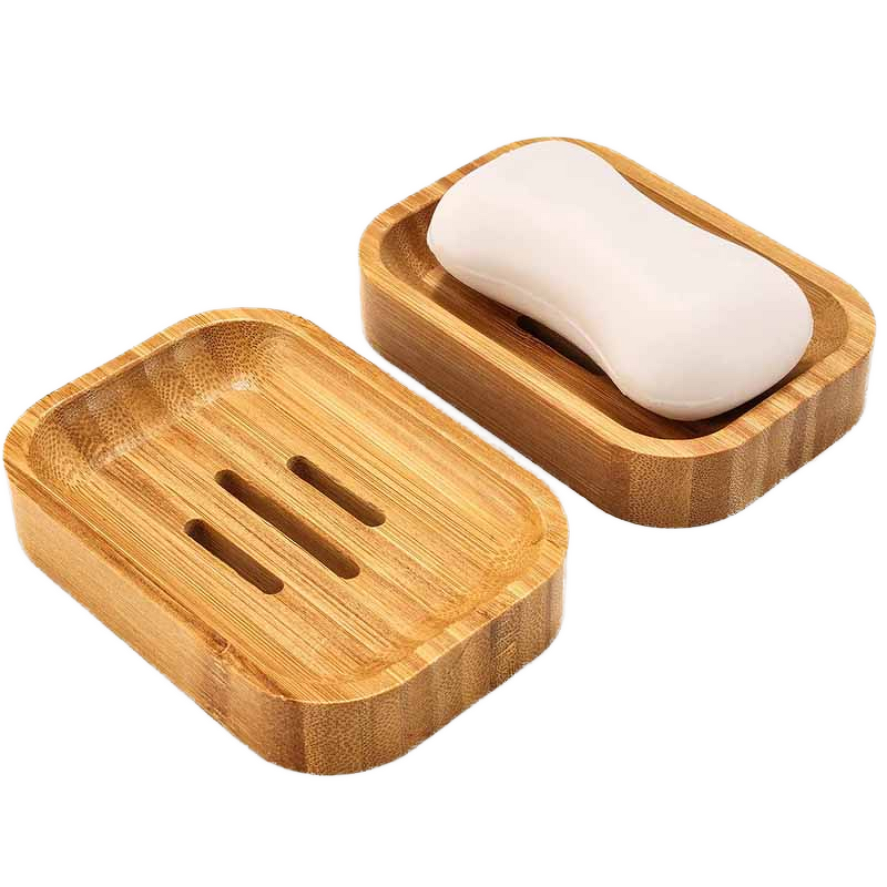 Soap Case Manufacturer - Custom Rectangular Natural Bamboo Holder Eco-Friendly Sustainable Bathroom Set