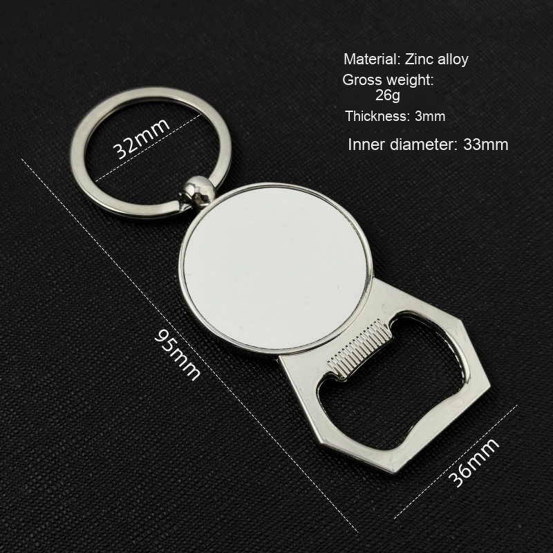 Keychain Manufacturer - Hot Selling Cross-Border Heat Transfer Metal Zinc Alloy Heart-Shaped Bottle Opener Sublimation Aluminum Sheet
