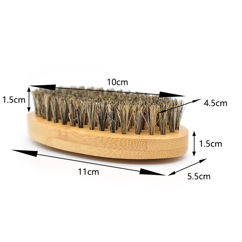 Beard Brush Manufacturer - Wholesale Custom High Quality 100% First Cut Boar Bristles Bamboo Hand Held Shave for Man