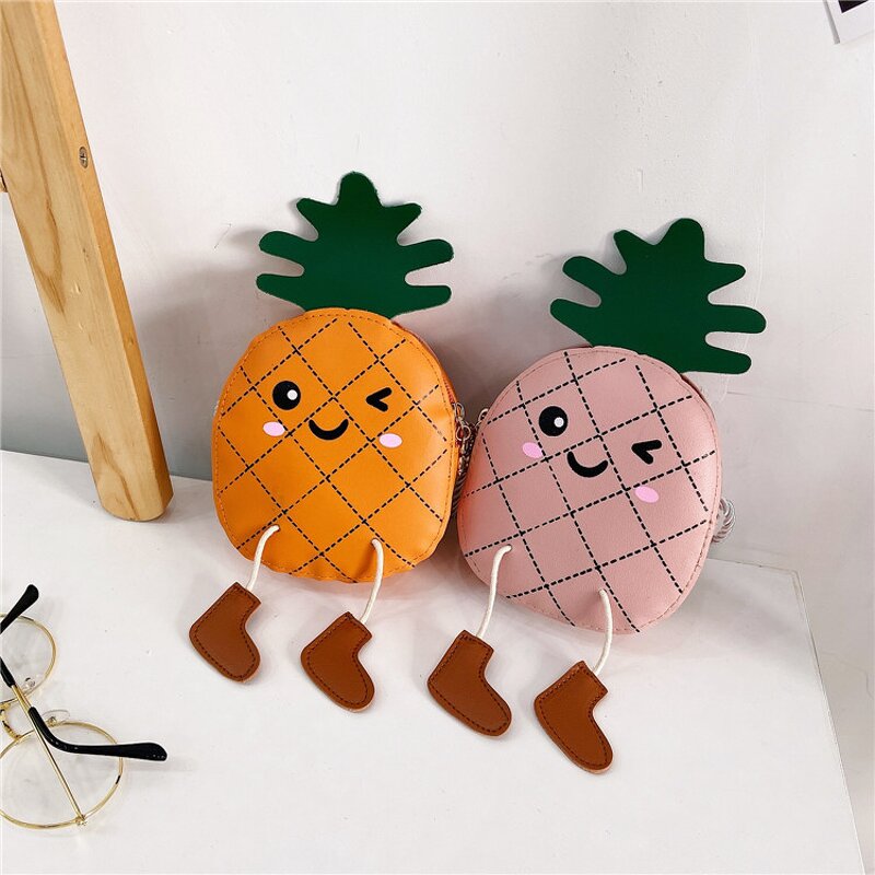 Coin Purse Manufacturer - Wholesale Cute Pineapple Children's Small Girl Messenger Fashion Cartoon Shoulder Baby Accessories
