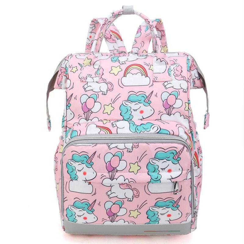 Mommy Bag Manufacturer - Spot Printing Cartoon New Multi-functional Large-capacity Fashion Travel Backpack Diaper