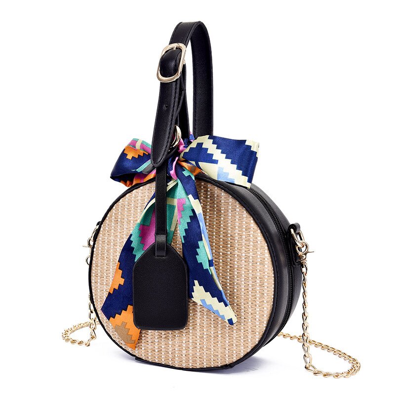 Rattan Bag Manufacturer - Hot Selling Women's Exquisite Diagonal Mini Round Retro Literary Hand-woven Straw Woven