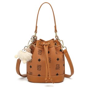 Crossbody Bucket Bag Manufacturer - Women's Printed Hand-held Fashion Barrel-Shaped Single Portable with Open Closure and Polyester Lining