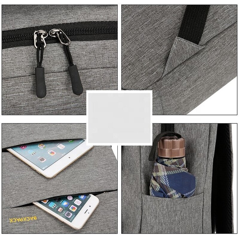 Backpack Manufacturer - Men's Business Korean Version Casual Simple Fashion Three-piece with USB Charging Port