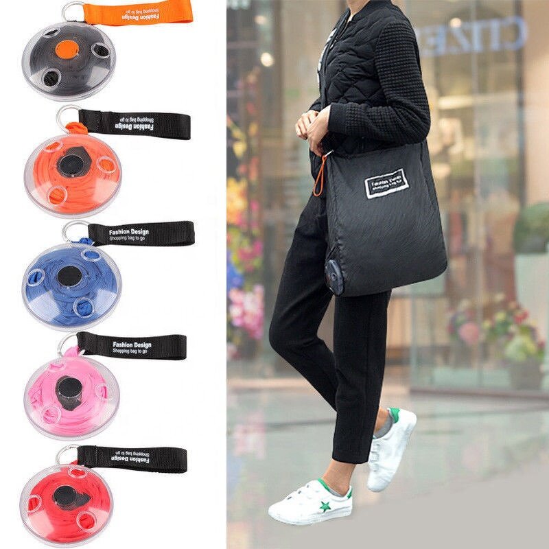 Shopping Bag Manufacturer - Mini Storage Portable Reusable Grocery Retractable Roll up in Small Case