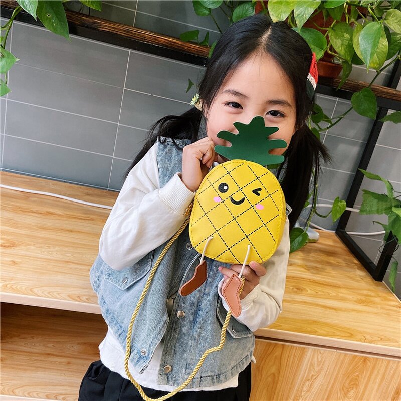 Coin Purse Manufacturer - Wholesale Cute Pineapple Children's Small Girl Messenger Fashion Cartoon Shoulder Baby Accessories