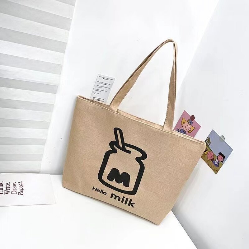 Canvas Tote Bag Manufacturer - Casual Cartoon Mouse American Handheld Ladies Shopping Large Capacity