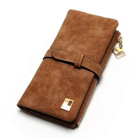 Wallet Manufacturer - 2020 Hot Selling Long Design Two Fold Zipper Nubuck Leather Purse
