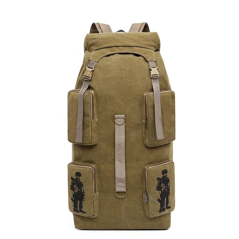 Mountaineering Backpack Manufacturer - Super Large Capacity 100 Liters Thickened Canvas Retro Travel Fashion