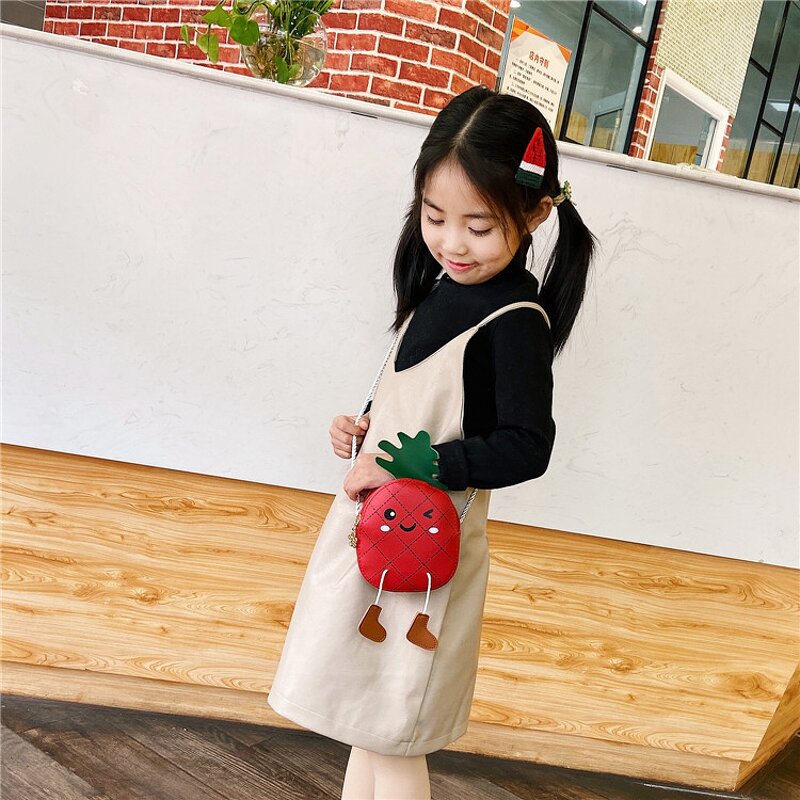 Coin Purse Manufacturer - Wholesale Cute Pineapple Children's Small Girl Messenger Fashion Cartoon Shoulder Baby Accessories
