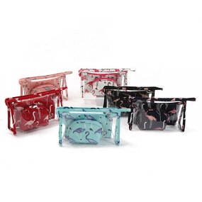 Travel Cosmetic Storage Bag Manufacturer - Factory Wholesale New Fashion Transparent PVC Portable Three-piece Set