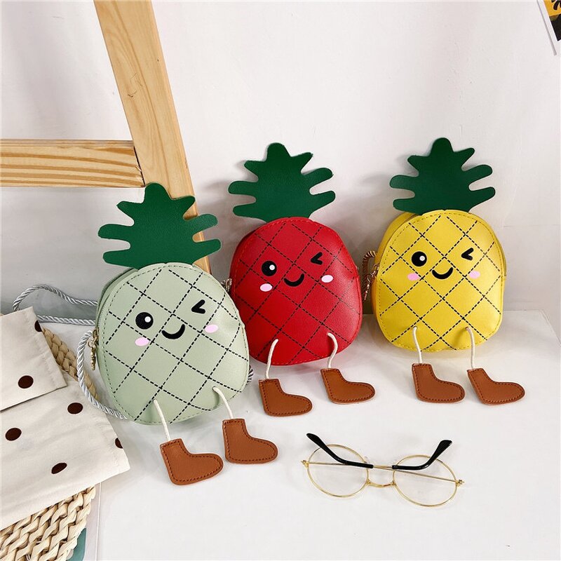 Coin Purse Manufacturer - Wholesale Cute Pineapple Children's Small Girl Messenger Fashion Cartoon Shoulder Baby Accessories