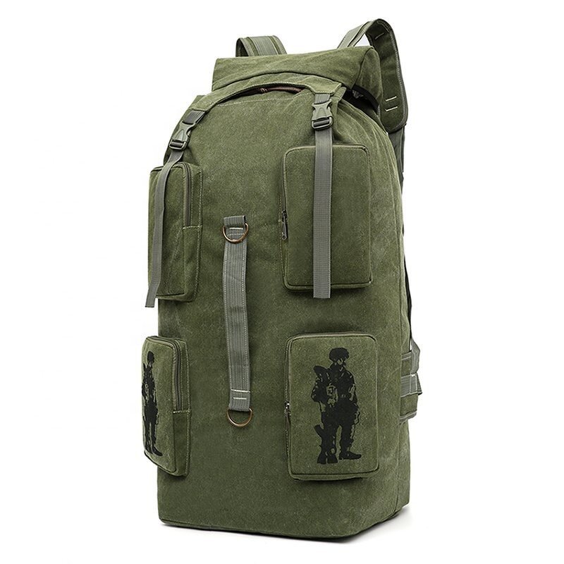 Mountaineering Backpack Manufacturer - Super Large Capacity 100 Liters Thickened Canvas Retro Travel Fashion