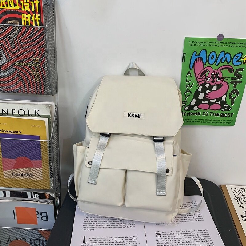 Student Backpack Manufacturer - Wholesale Nylon Fabric High Quality Solid Color Portable Storage Youth Travel Couple Leisure College