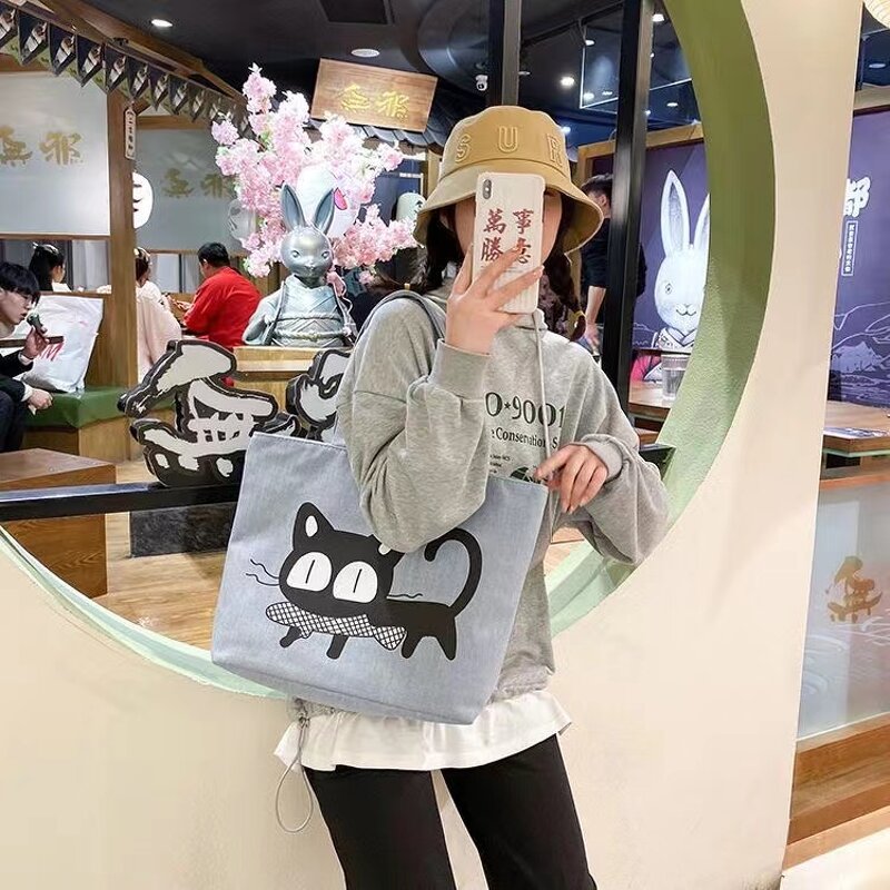 Canvas Tote Bag Manufacturer - Casual Cartoon Mouse American Handheld Ladies Shopping Large Capacity
