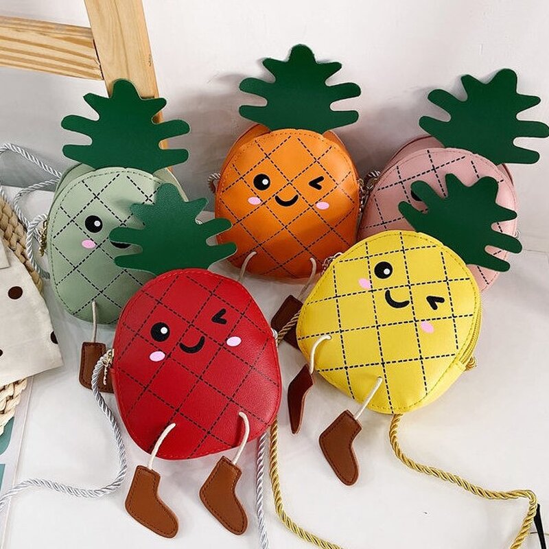Coin Purse Manufacturer - Wholesale Cute Pineapple Children's Small Girl Messenger Fashion Cartoon Shoulder Baby Accessories