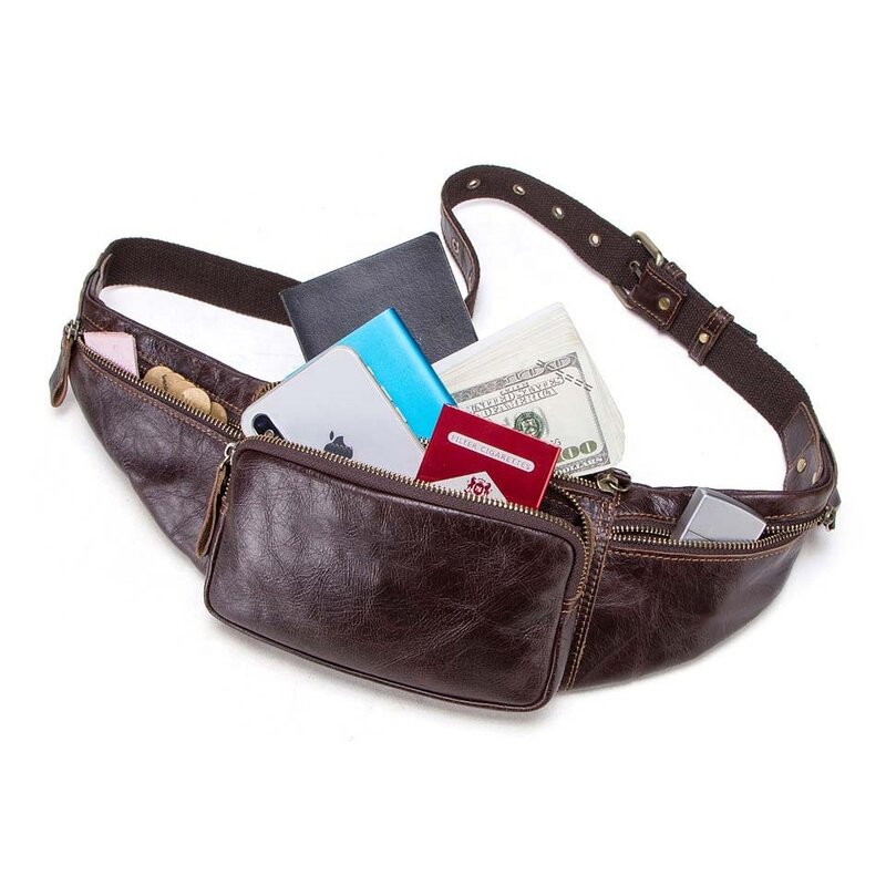 Fanny Pack Waist Bag Manufacturer - Hot Selling Customized Vintage Genuine Leather Waterproof Multifunction High Quality for Men